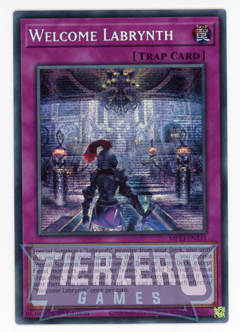 MP23-EN235 - Welcome Labrynth - Prismatic Secret Rare - Normal Trap - 25th Anniversary Duelist Heroes Tin