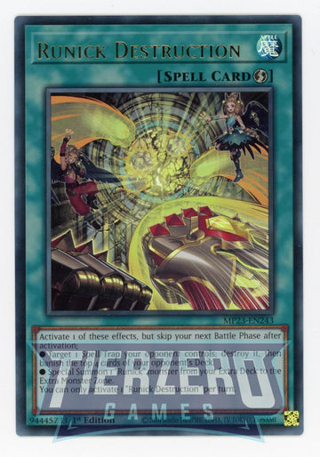 MP23-EN243 - Runick Destruction - Ultra Rare - 25th Anniversary Tin: Dueling Heroes Mega Pack