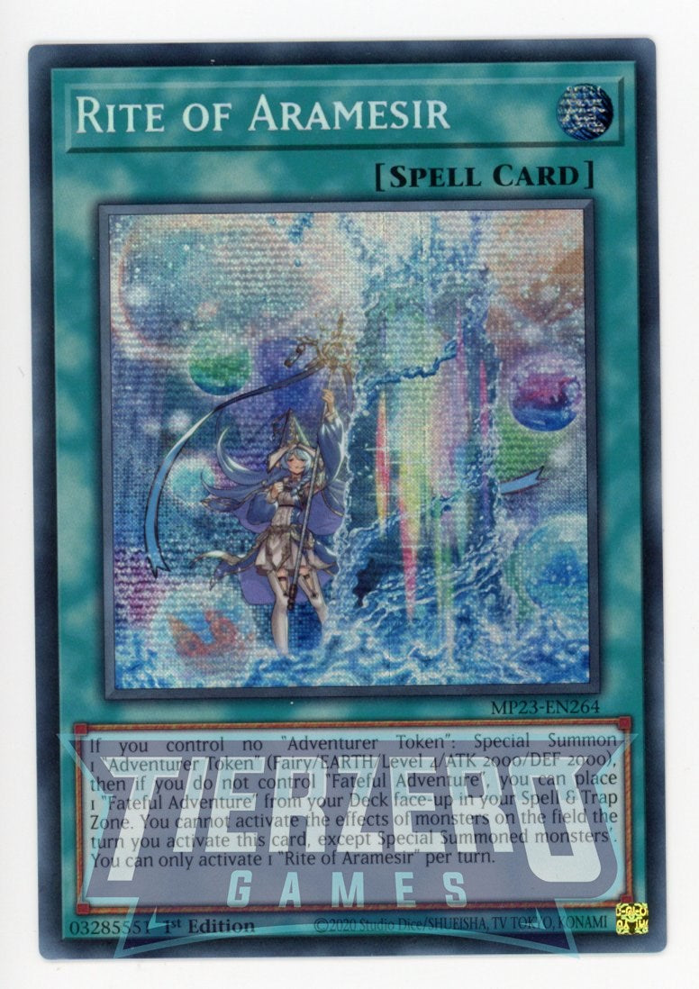 MP23-EN264 - Rite of Aramesir - Prismatic Secret Rare - Normal Spell - 25th Anniversary Duelist Heroes Tin