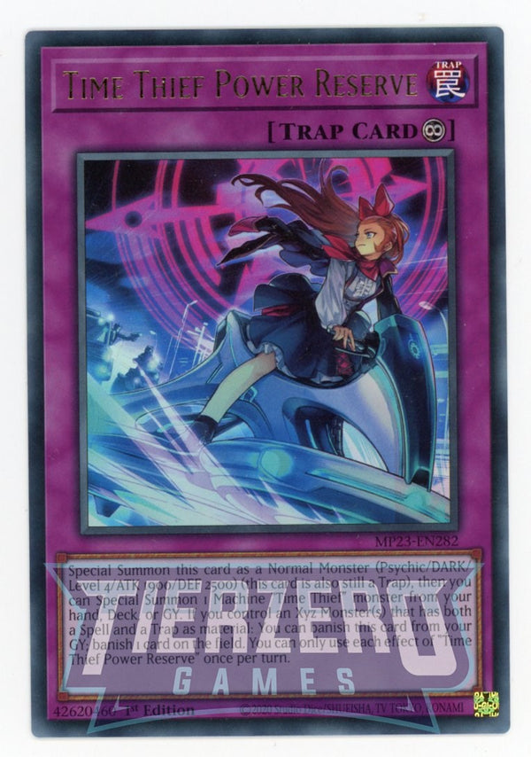 MP23-EN282 - Time Thief Power Reserve - Ultra Rare - Continuous Trap - 25th Anniversary Duelist Heroes Tin