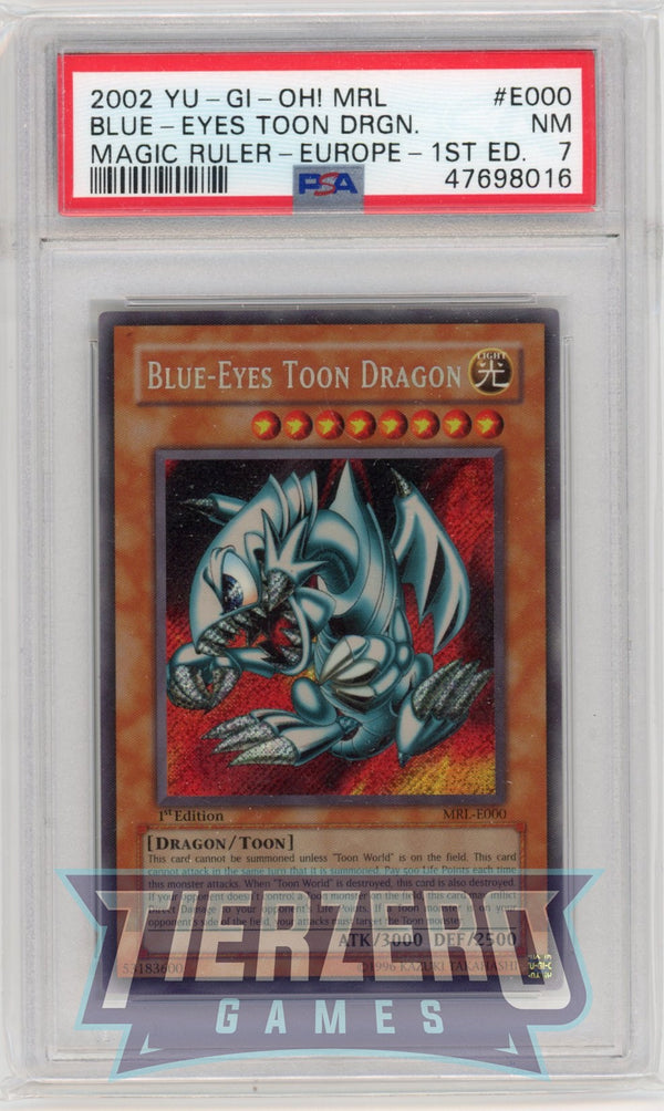 MRL-E000 - Blue-Eyes Toon Dragon - Secret Rare - PSA 7 - A