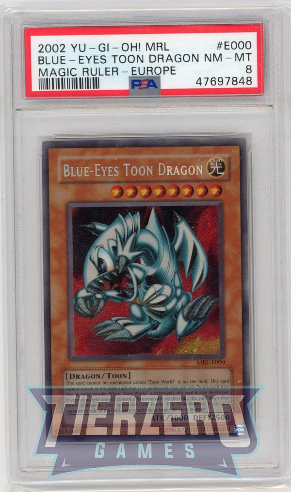 MRL-E000 - Blue-Eyes Toon Dragon - Secret Rare - PSA 8
