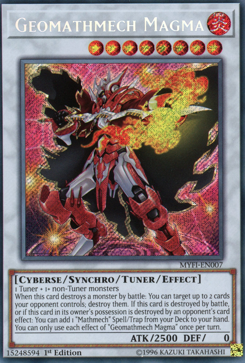 MYFI-EN007 - Geomathmech Magma - Secret Rare - Effect Tuner Synchro Monster - 1st Edition - Mystic Fighters