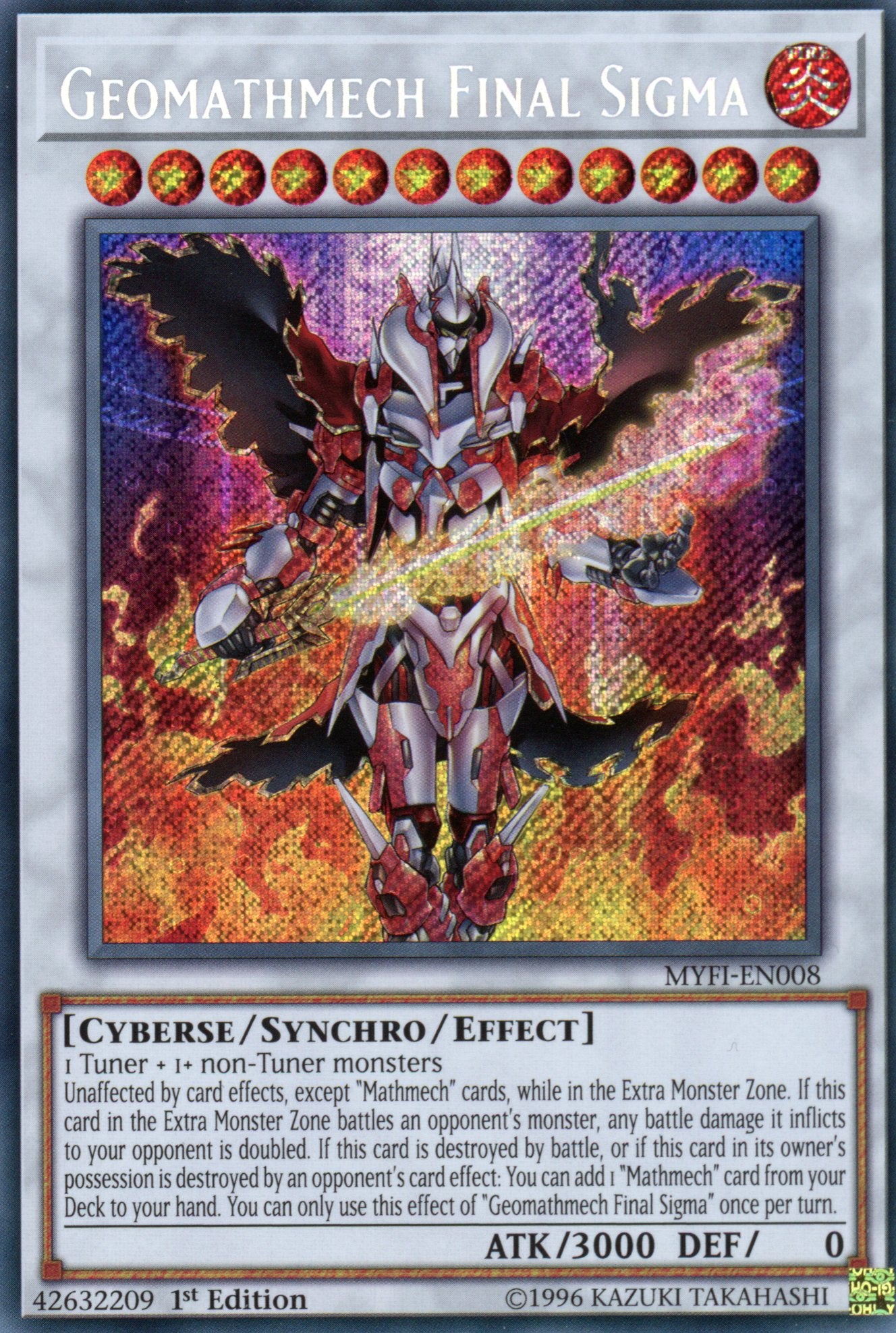 MYFI-EN008 - Geomathmech Final Sigma - Secret Rare - Effect Synchro Monster - 1st Edition - Mystic Fighters