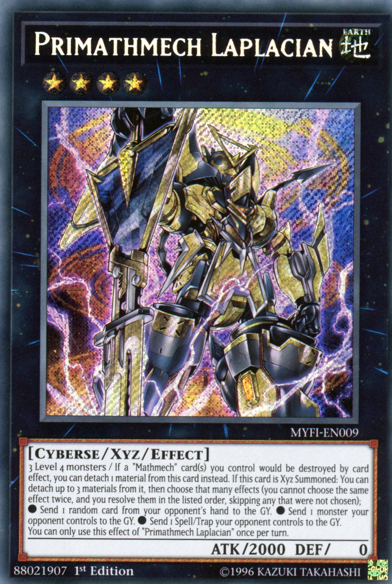 MYFI-EN009 - Primathmech Laplacian - Secret Rare - Effect Xyz Monster - 1st Edition - Mystic Fighters