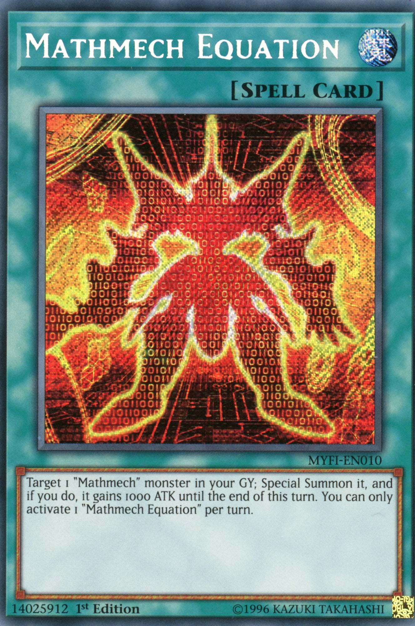 MYFI-EN010 - Mathmech Equation - Secret Rare - Normal Spell - 1st Edition - Mystic Fighters