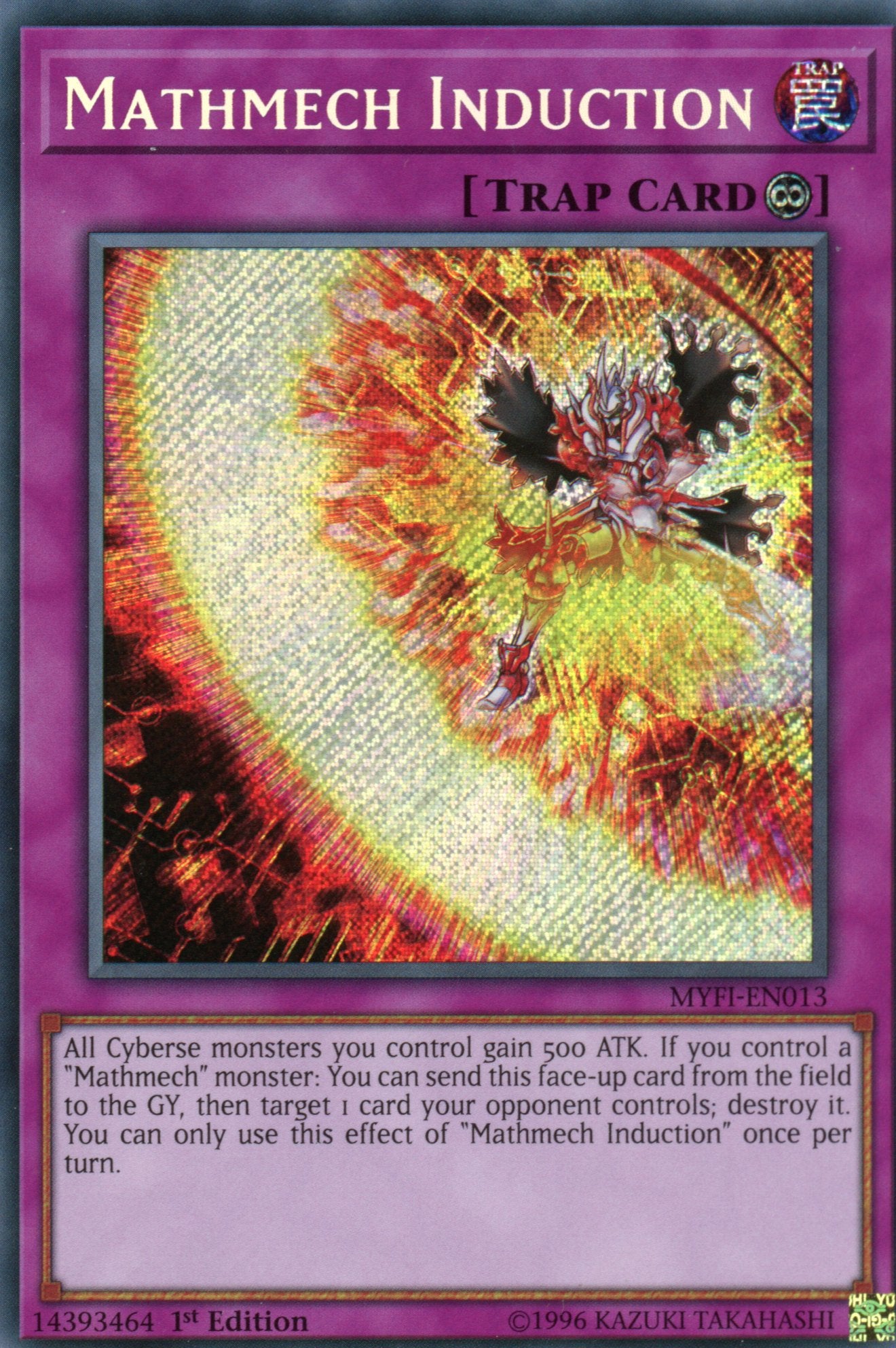 MYFI-EN013 - Mathmech Induction - Secret Rare - Continuous Trap - 1st Edition - Mystic Fighters