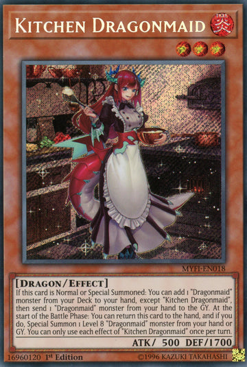 MYFI-EN018 - Kitchen Dragonmaid - Secret Rare - Mystic Fighters - 1st Edition