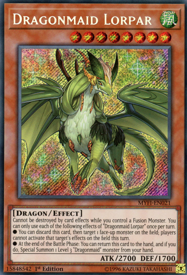 MYFI-EN021 - Dragonmaid Lorpar - Secret Rare - Effect Monster - 1st Edition - Mystic Fighters