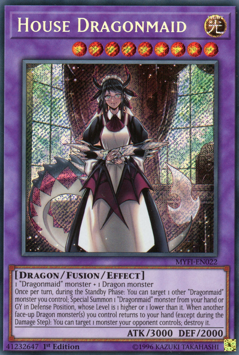 MYFI-EN022 - House Dragonmaid - Secret Rare - Effect Fusion Monster - 1st Edition - Mystic Fighters