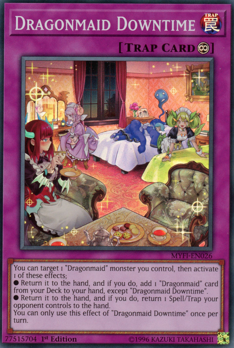 MYFI-EN026 - Dragonmaid Downtime - Super Rare - Continuous Trap - 1st Edition - Mystic Fighters