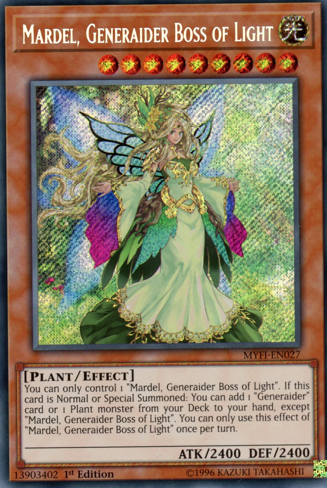 MYFI-EN027 - Mardel, Generaider Boss of Light - Secret Rare - Effect Monster - 1st Edition - Mystic Fighters