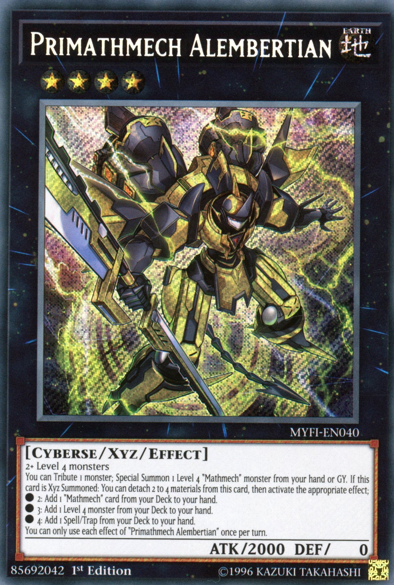 MYFI-EN040 - Primathmech Alembertian - Secret Rare - Effect Xyz Monster - 1st Edition - Mystic Fighters