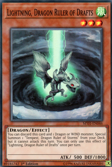MYFI-EN046 - Lightning, Dragon Ruler of Drafts - Super Rare - Mystic Fighters - 1st Edition