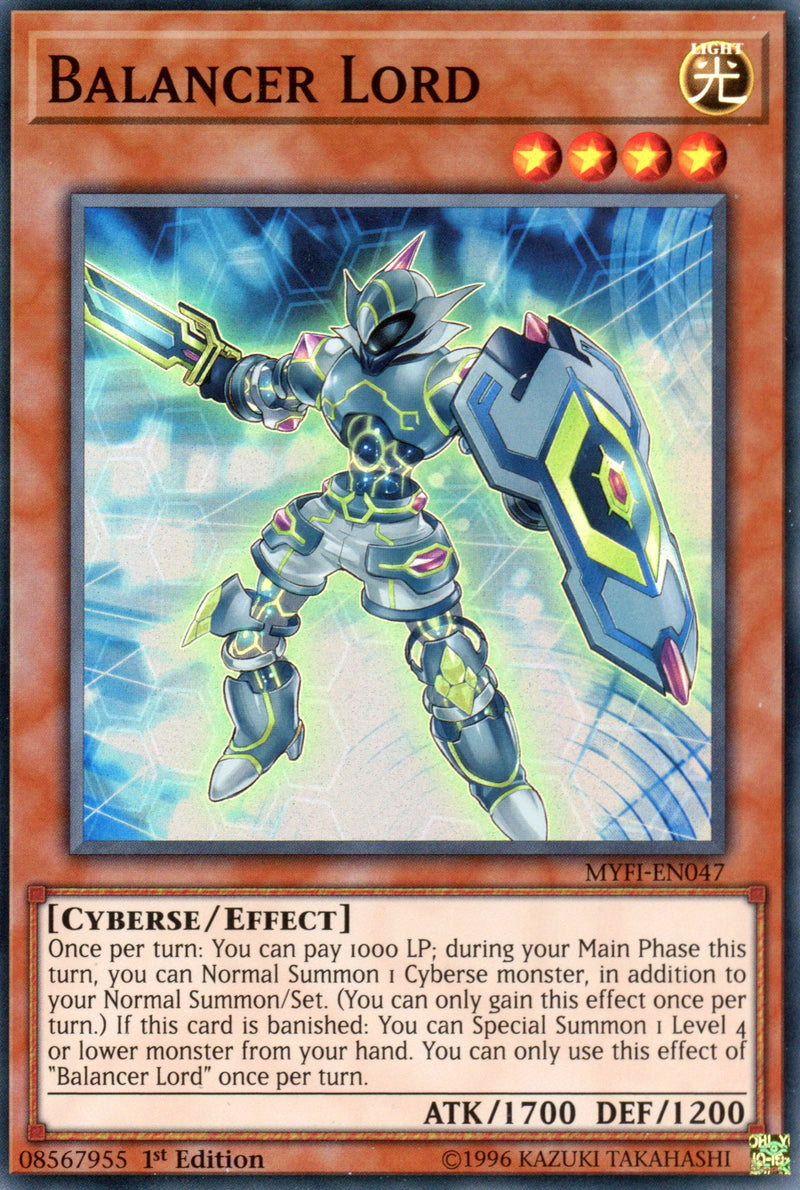 MYFI-EN047 - Balancer Lord - Super Rare - Effect Monster - 1st Edition - Mystic Fighters