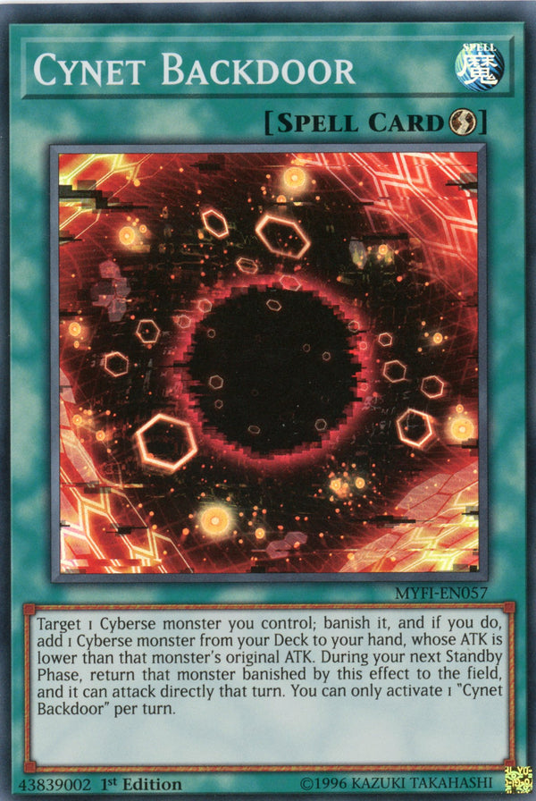 MYFI-EN057 - Cynet Backdoor - Super Rare - Quick-Play Spell - 1st Edition - Mystic Fighters