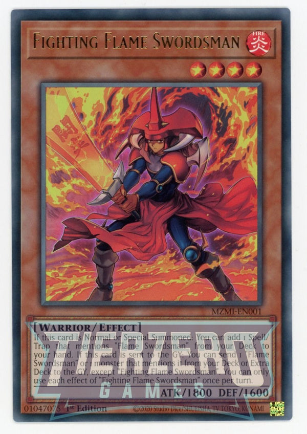 MZMI-EN001 - Fighting Flame Swordsman - Ultra Rare - Effect Monster - Maze of Millenia
