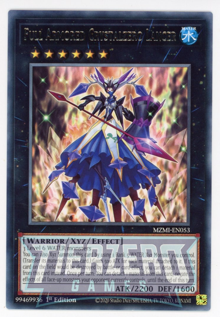 MZMI-EN053 - Full Armored Crystalzero Lancer - Rare - Effect Xyz Monster - Maze of Millenia