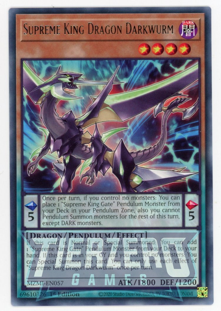 MZMI-EN057 - Supreme King Dragon Darkwurm - Rare - Effect Pendulum Monster - Maze of Millenia