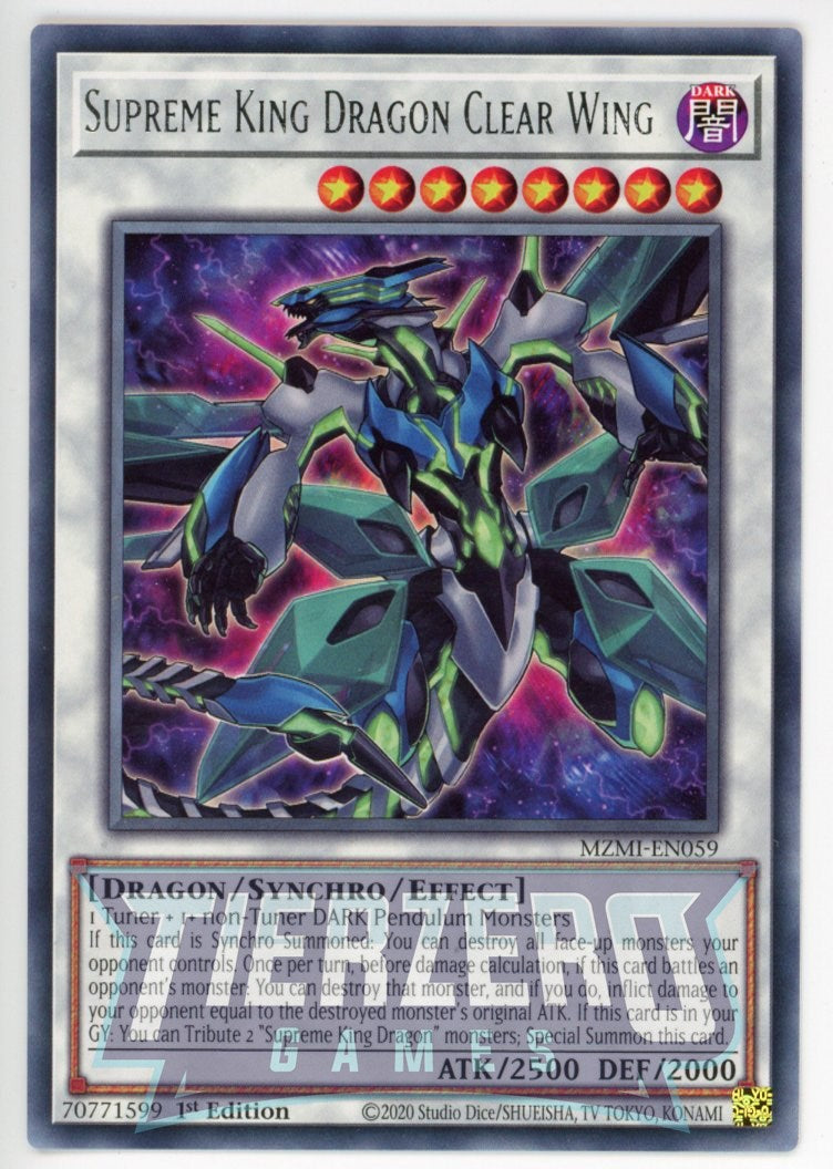 MZMI-EN059 - Supreme King Dragon Clear Wing - Rare - Effect Synchro Monster - Maze of Millenia