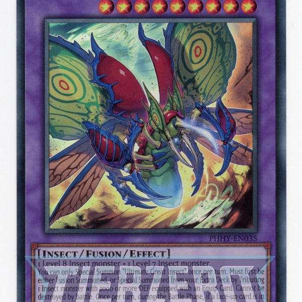 PHHY-EN035 - Ultimate Great Insect - Super Rare - Effect Fusion Monste PHHY-EN035 - Ultimate Great Insect - Super Rare - Effect Fusion Monste