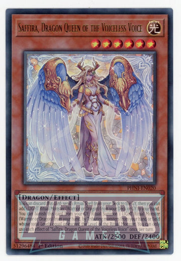 PHNI-EN020 - Saffira, Dragon Queen of the Voiceless Voice - Ultra Rare - Phantom Nightmare