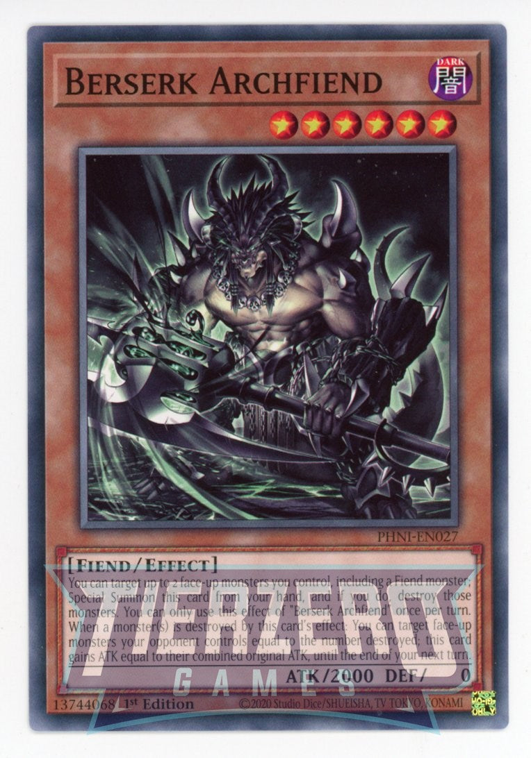 PHNI-EN027 - Berserk Archfiend - Common - Effect Monster - Phantom Nightmare