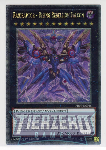 PHNI-EN045 - Raidraptor - Rising Rebellion Falcon - Quarter Century Secret Rare - Phantom Nightmare