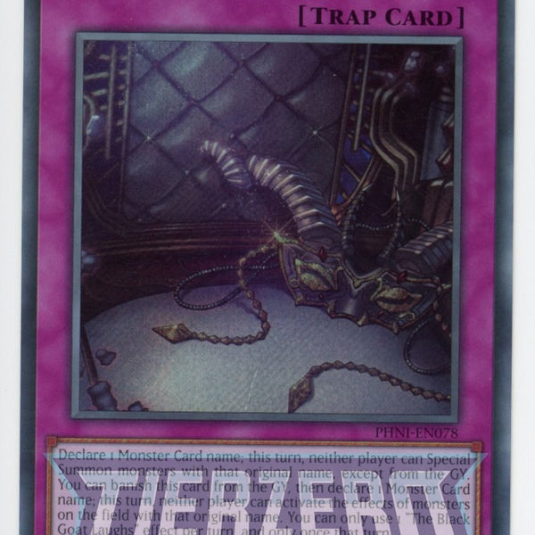 yugioh trap negation cards PHNI-EN078 - The Black Goat Laughs - Secret Rare - Normal Trap