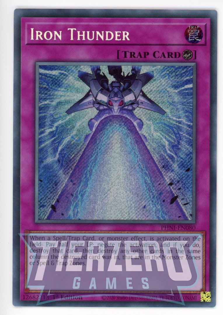 yugioh counter trap cards PHNI-EN080 - Iron Thunder - Secret Rare - Counter Trap