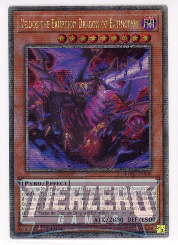 PHNI-EN090 - Veidos the Eruption Dragon of Extinction - Quarter Century Secret Rare - Phantom Nightmare