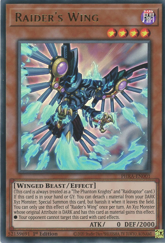 PHRA-EN001 - Raider's Wing - Ultra Rare - Effect Monster - Phantom Rage