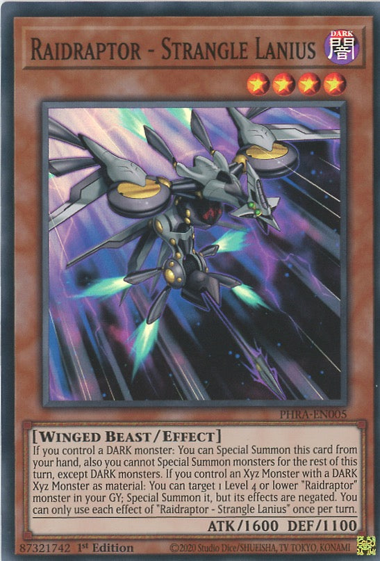 PHRA-EN005 - Raidraptor - Strangle Lanius - Super Rare - Effect Monster - Phantom Rage