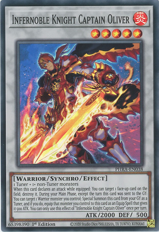 PHRA-EN038 - Infernoble Knight Captain Oliver - Super Rare - Effect Synchro Monster - Phantom Rage