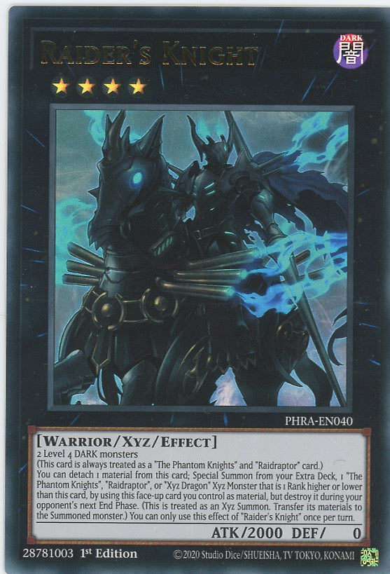 PHRA-EN040 - Raider's Knight - Ultra Rare - Effect Xyz Monster - Phantom Rage