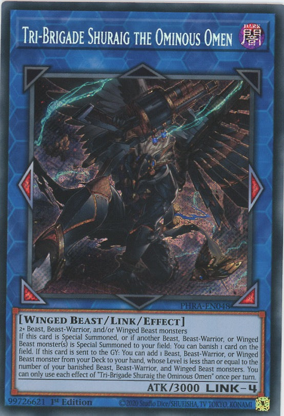 PHRA-EN048 - Tri-Brigade Shuraig the Ominous Omen - Secret Rare - Effect Link Monster - Phantom Rage