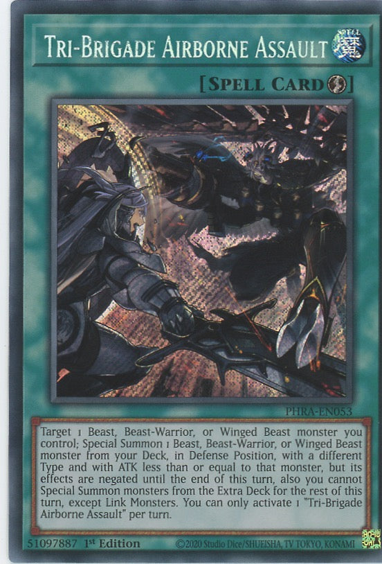 PHRA-EN053 - Tri-Brigade Airborne Assault - Secret Rare - Quick-Play Spell - Phantom Rage