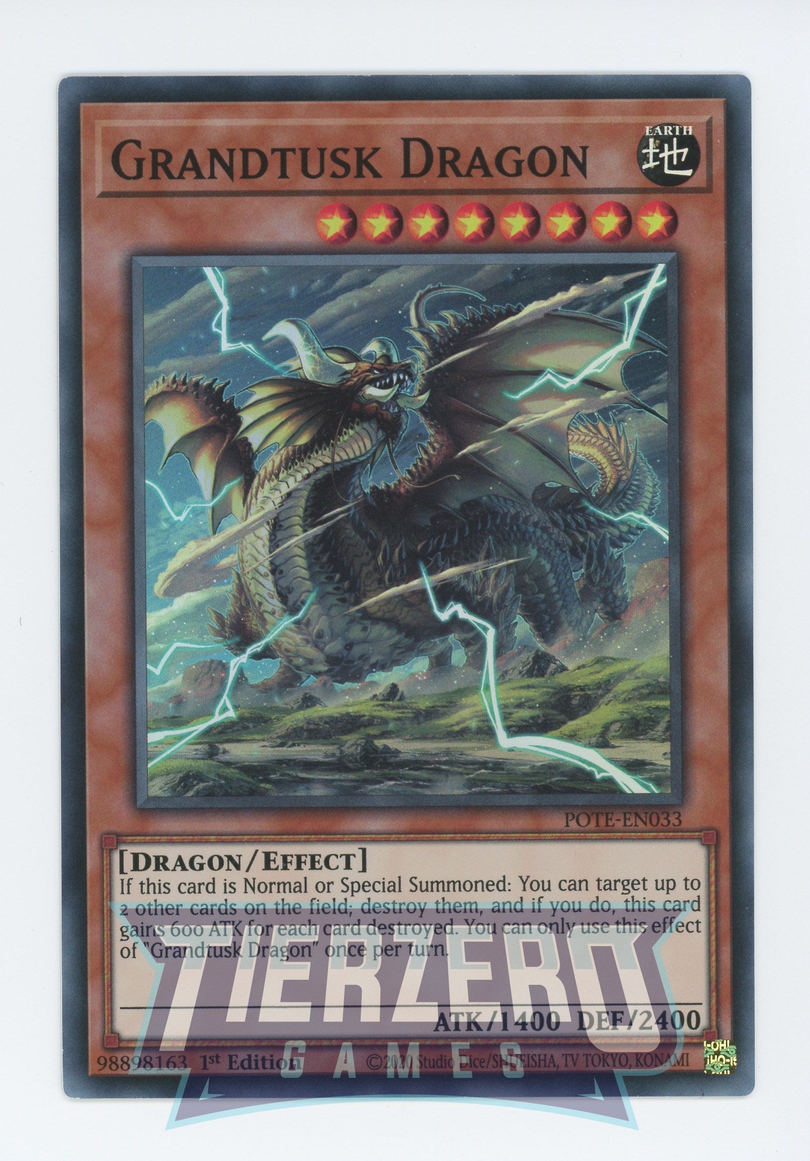 POTE-EN033 - Grandtusk Dragon - Super Rare - Effect Monster - Power of the Elements