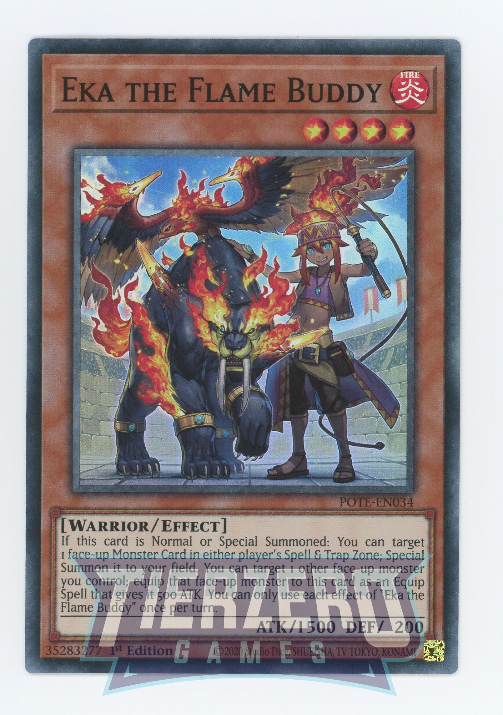 POTE-EN034 - Eka the Flame Buddy - Super Rare - Effect Monster - Power of the Elements