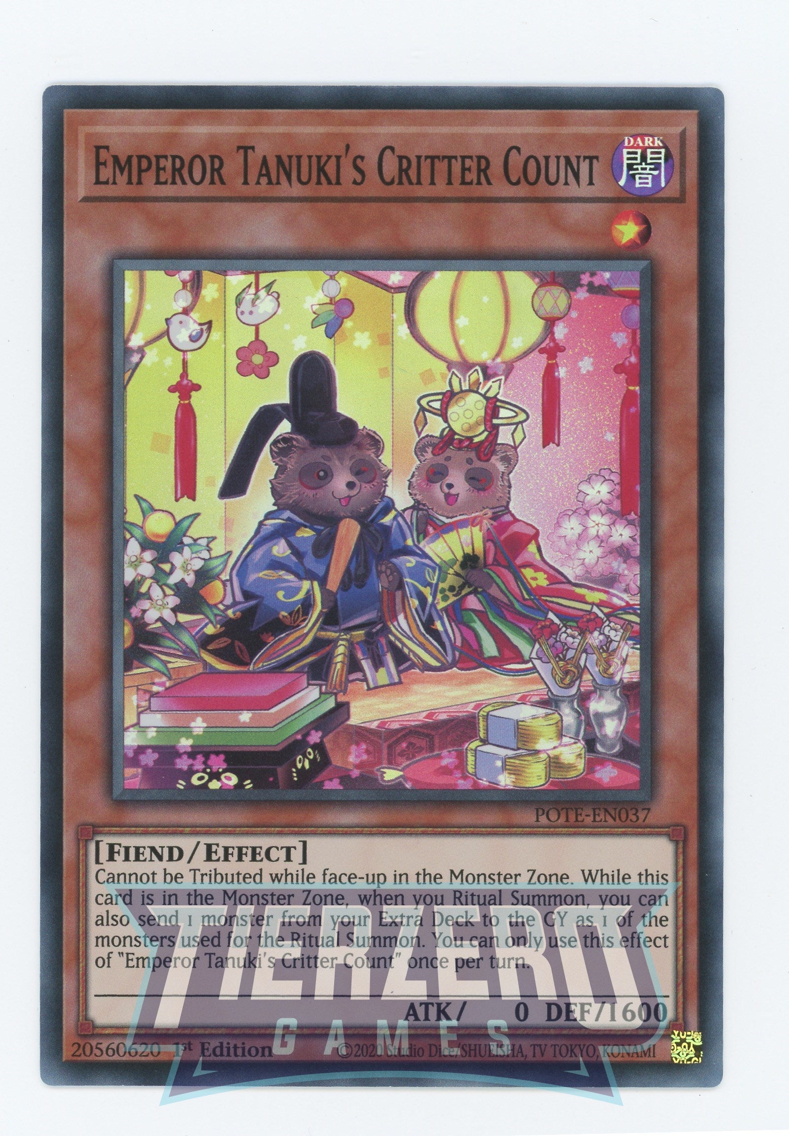 POTE-EN037 - Emperor Tanuki's Critter Count - Super Rare - Effect Monster - Power of the Elements