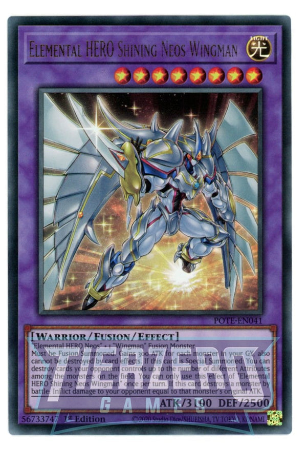 POTE-EN041 - Elemental HERO Shining Neos Wingman - Ultra Rare - Effect Fusion Monster - Power of the Elements
