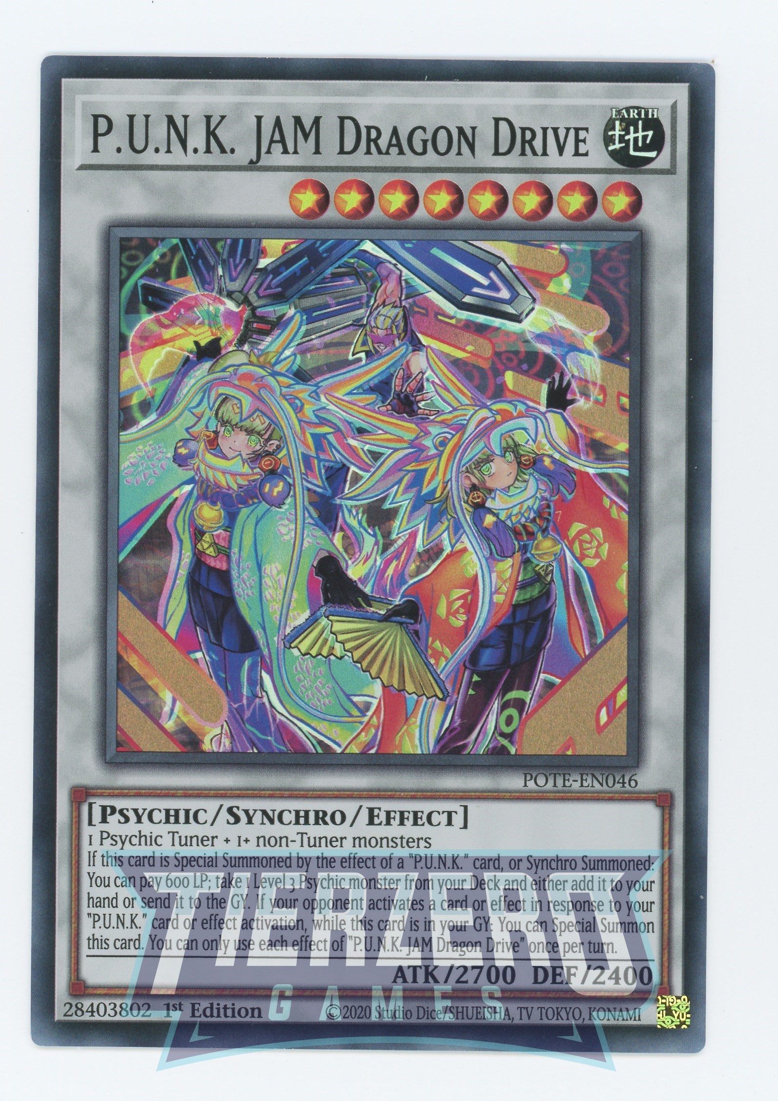 POTE-EN046 - P.U.N.K. JAM Dragon Drive - Super Rare - Effect Synchro Monster - Power of the Elements