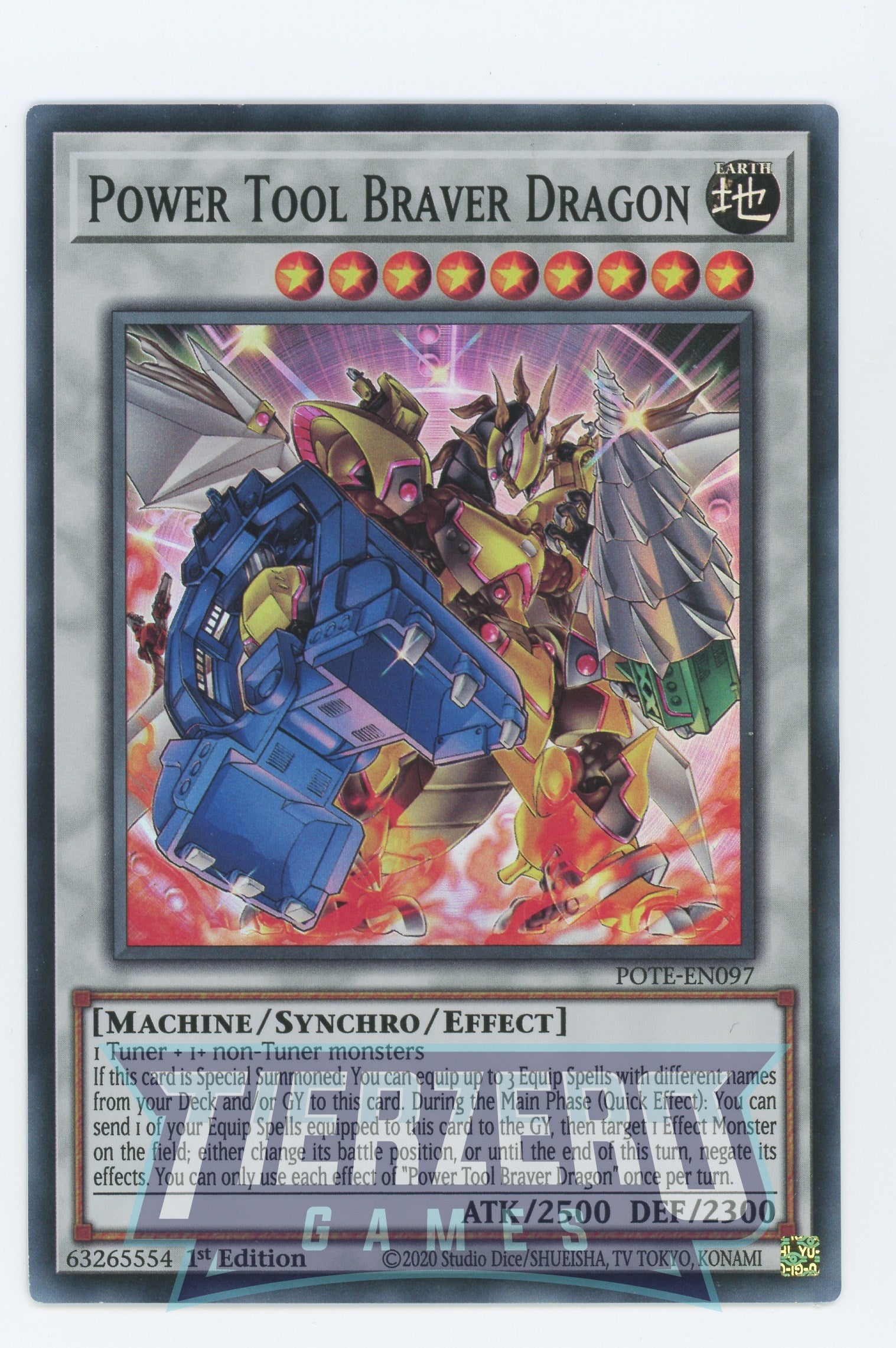 POTE-EN097 - Power Tool Braver Dragon - Super Rare - Effect Synchro Monster - Power of the Elements