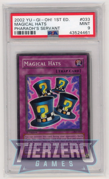PSV-033 - Magical Hats - Super Rare - Pharaoh's Servant - 1st Edition - PSA 9