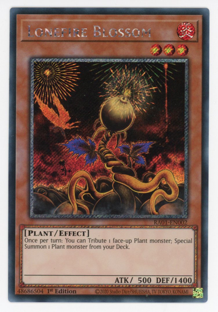 RA01-EN002 - Lonefire Blossom - Platinum Secret Rare - Effect Monster - Rarity Collection