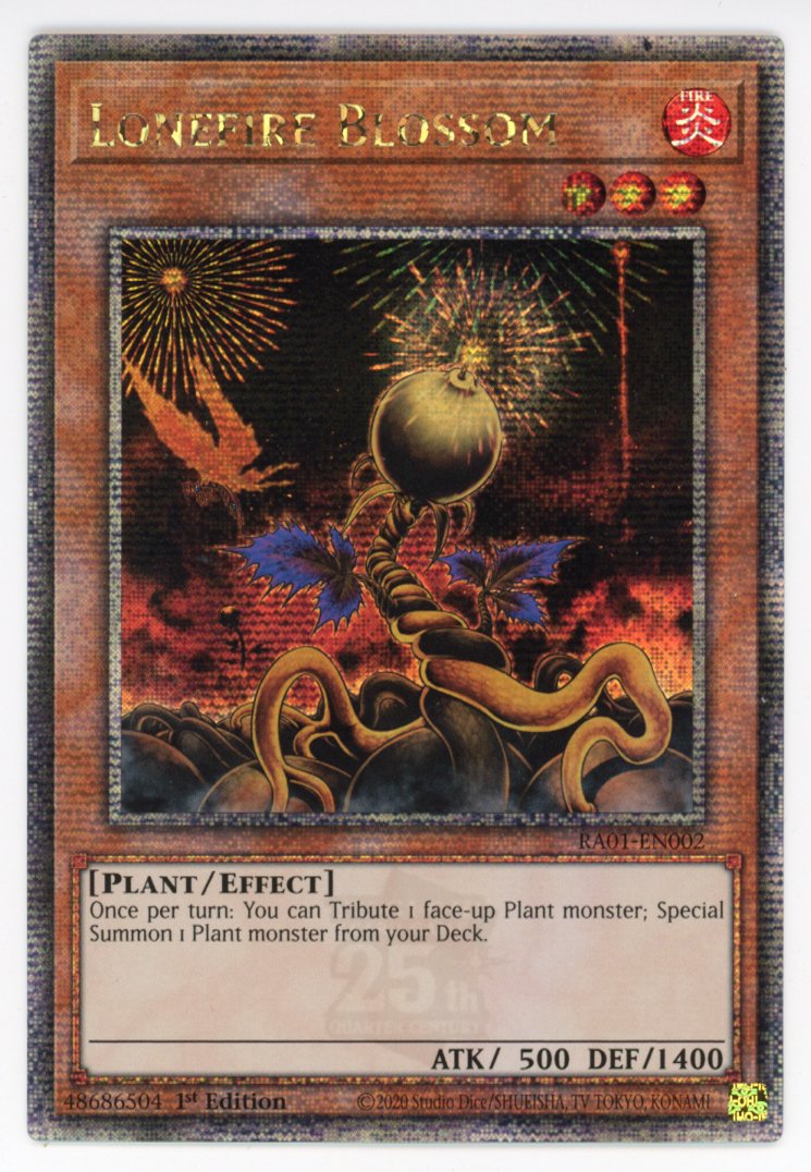 RA01-EN002 - Lonefire Blossom - Quarter Century Secret Rare - Effect Monster - Rarity Collection