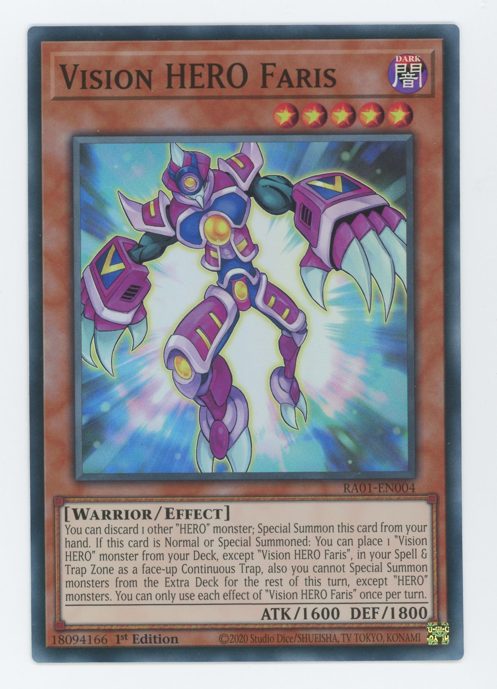 RA01-EN004 - Vision HERO Faris - Super Rare - Effect Monster - Rarity Collection