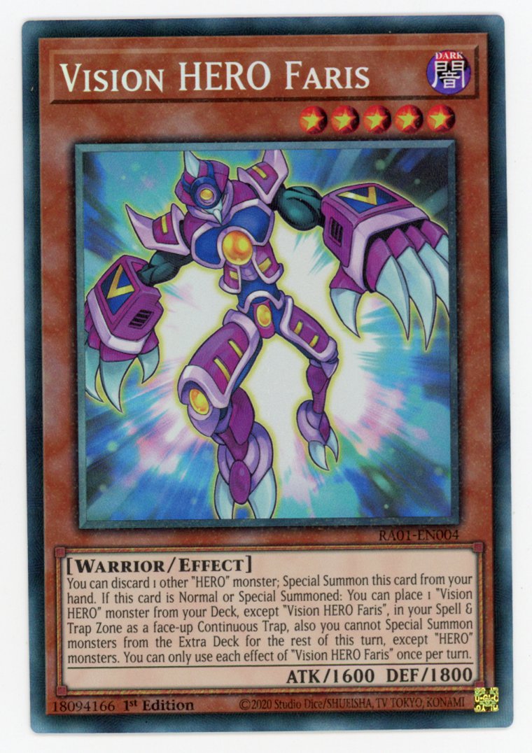 RA01-EN004 - Vision HERO Faris - Collector's Rare - Effect Monster - Rarity Collection