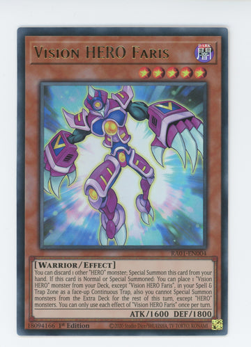 RA01-EN004 - Vision HERO Faris (UR) - Ultra Rare - 25th Anniversary Rarity Collection