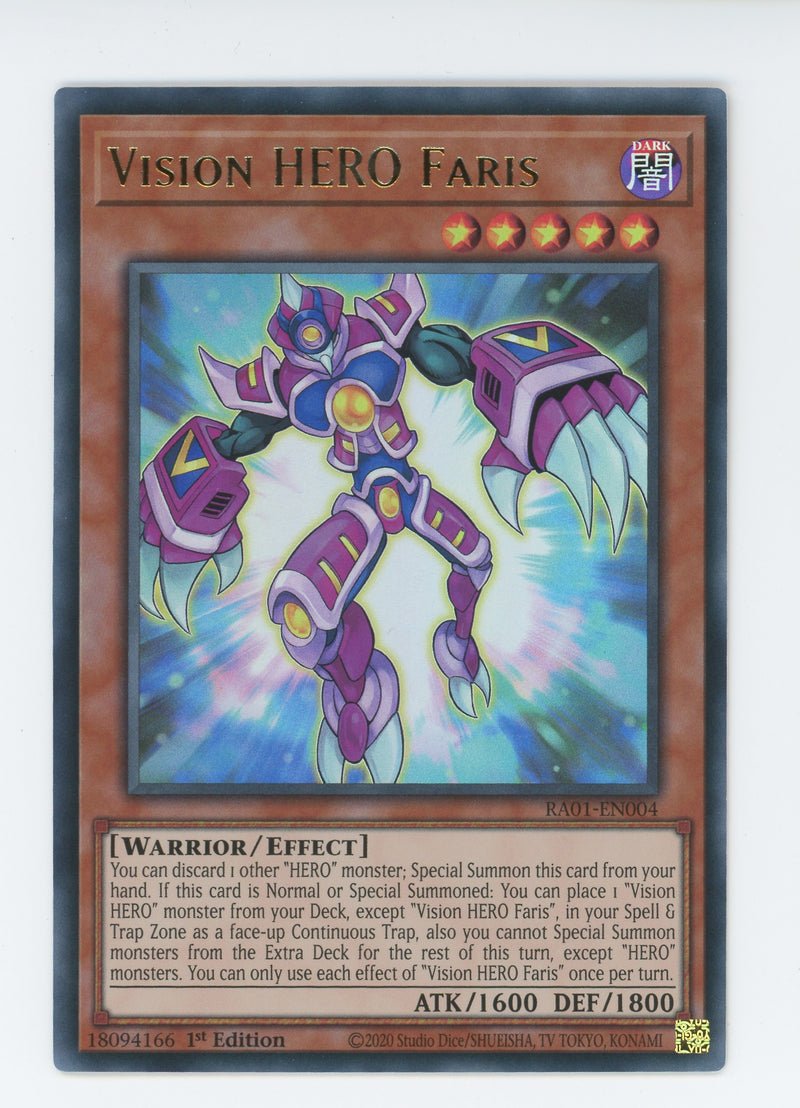 RA01-EN004 - Vision HERO Faris - Ultra Rare - Effect Monster - Rarity Collection